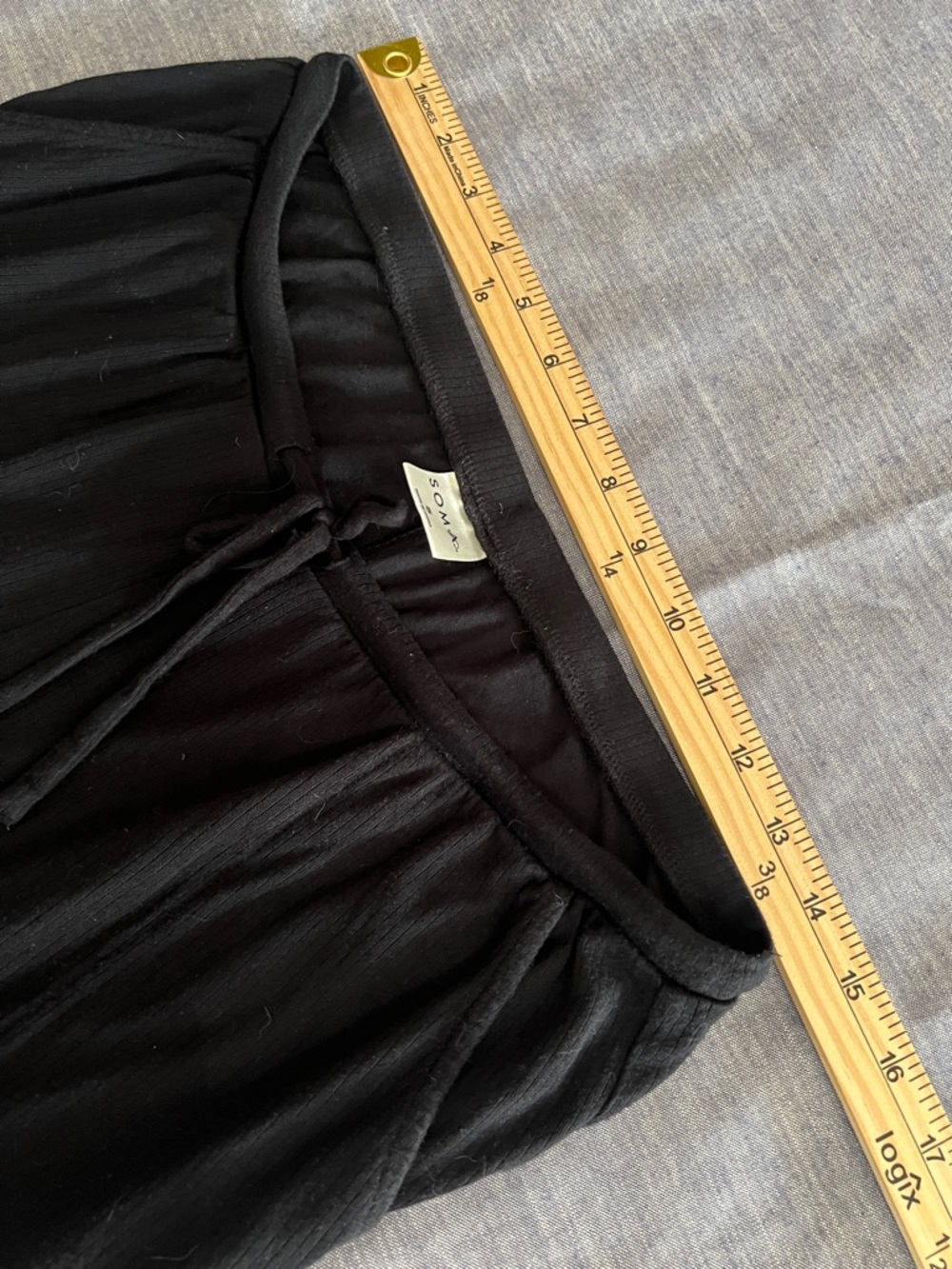 Soma Small Ribbed Drapey Soft Black Ankle Lounge Rayon Comfy Cozy Pajama Bottoms - Picture 11 of 11